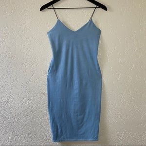 🤎3/$25 suede light blue midi dress